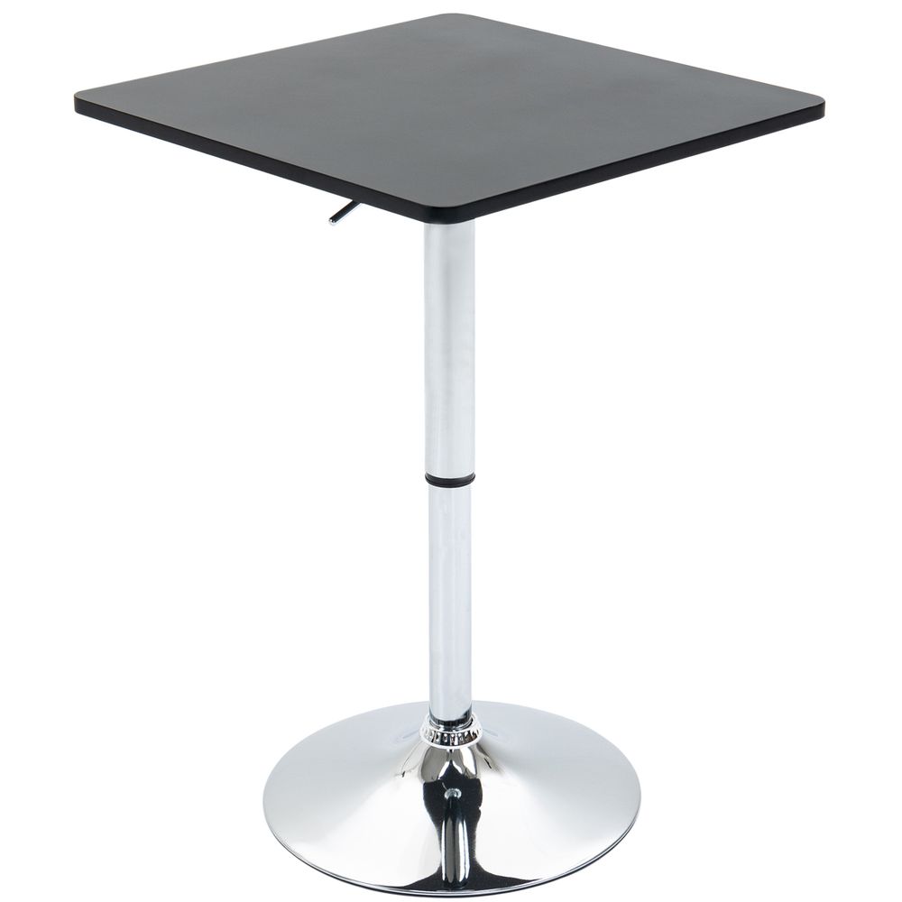 Versatile Adjustable Bar Table - Black/Silver Frame - Ideal for Any Space