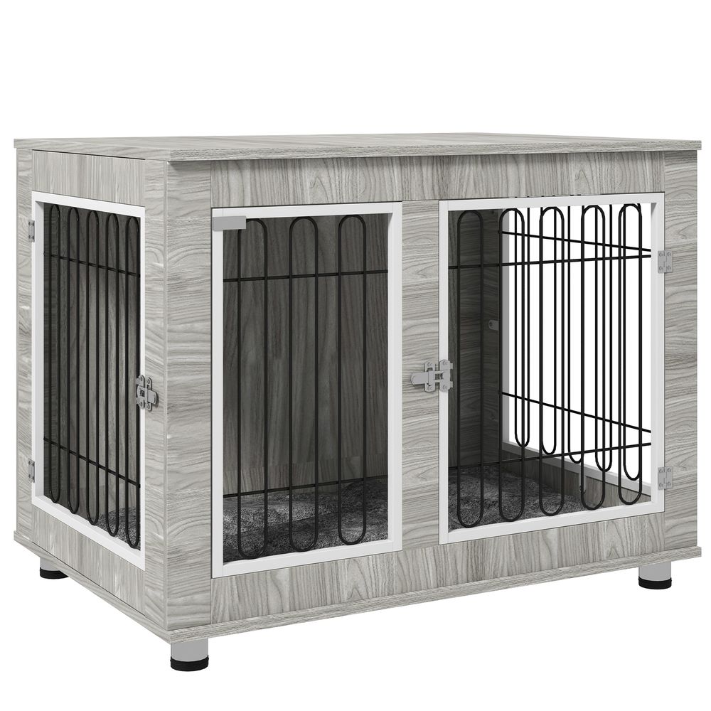 Dog Crate Furniture, Double Door, Soft Cushion - Perfect for All Pets
