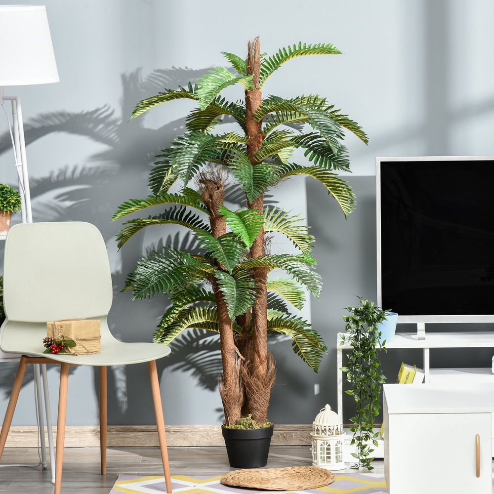 Realistic Artificial Fern Tree - 36 Leaves, 150cm - Fake Plant with Nursery Pot - for Home and Commercial Spaces