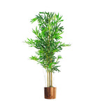 4ft Realistic Artificial Bamboo Plants Trees, Copper Metal Planter