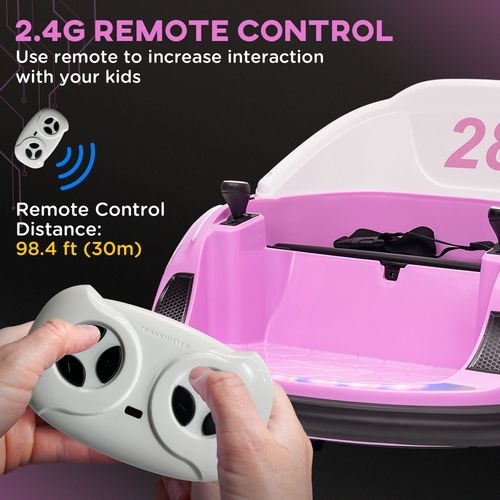 360° Rotation 12V Kids Bumper Car w/ Remote Control