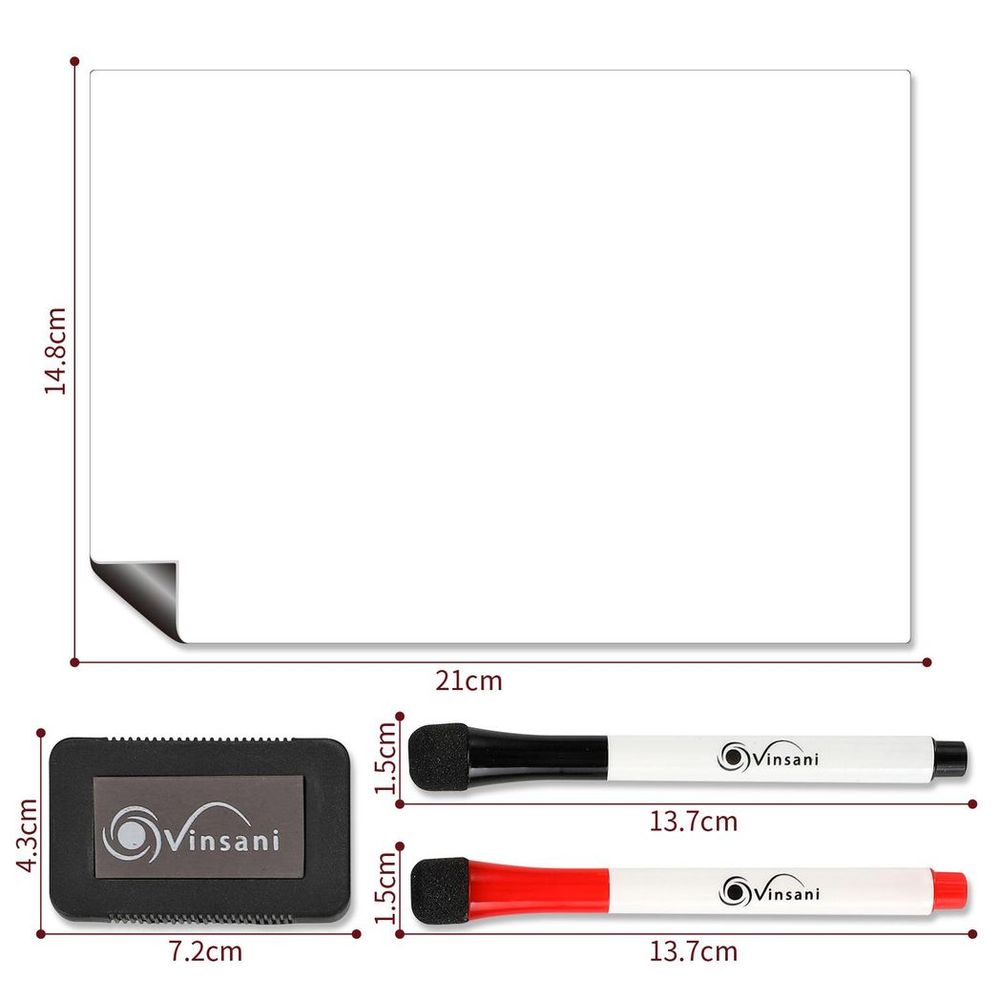 A5 Whiteboard w/ 2 Markers and Eraser, Versatile Design - Ideal for Home or Office Use!