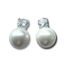 Cubic Zirconia Pearl Stud Earrings