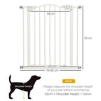 74-80cm Adjustable Pet Gate Barrier- Auto-Close, Metal