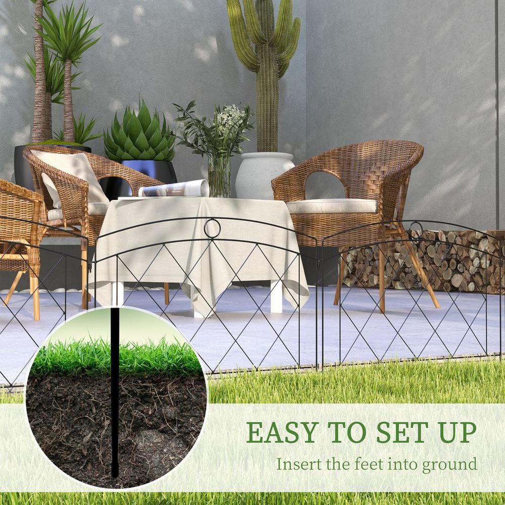 Metal Decorative Garden Fencing: 6PCs 24in x 12ft