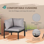 4 Piece Garden Furniture Set w/ Breathable Mesh Pocket, Light Grey