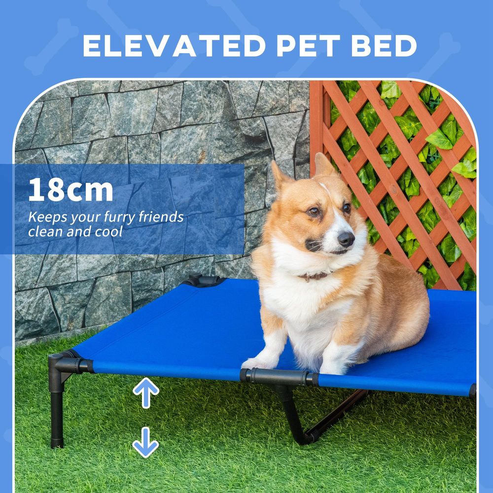 Portable Elevated Pet Bed to Raise Relax Area for Dogs and Cats with Metal Frame (Large)
