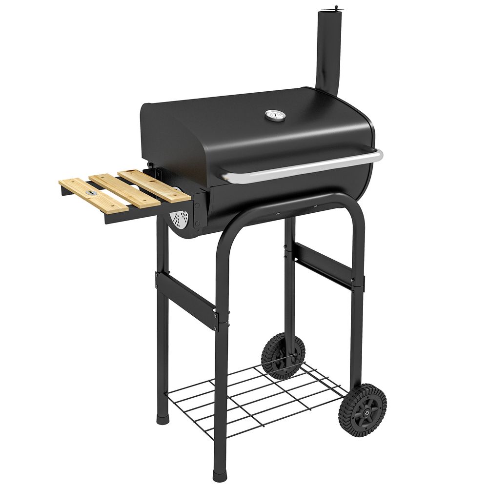 BBQ Grill - Charcoal, Shelves, Lid, Thermometer - for Outdoor Parties!