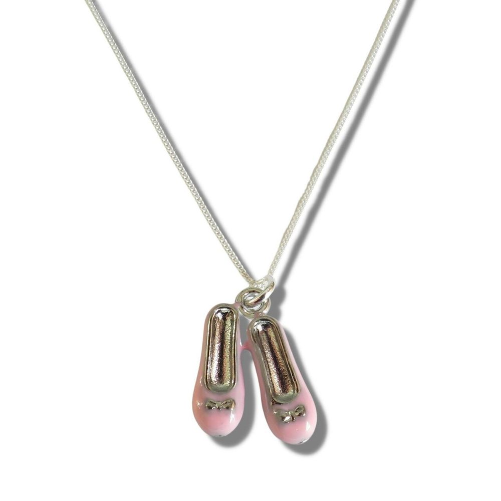 Sterling Silver Girls Ballet Shoes Necklace, Ideal Gift for All Occasions!