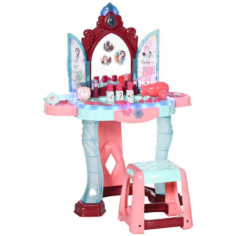 31 Piece Kids Dressing Table - Magical Princess Mirror, Light, Music