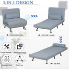 Portable 5 Position Convertible Sleeper Chair Sofa Bed