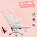 Gaming Chair: Removable Rabbit Ears, Pink