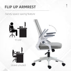 Mesh Office Chair for Home with Lumbar Support, Flip-up Arm, Wheels