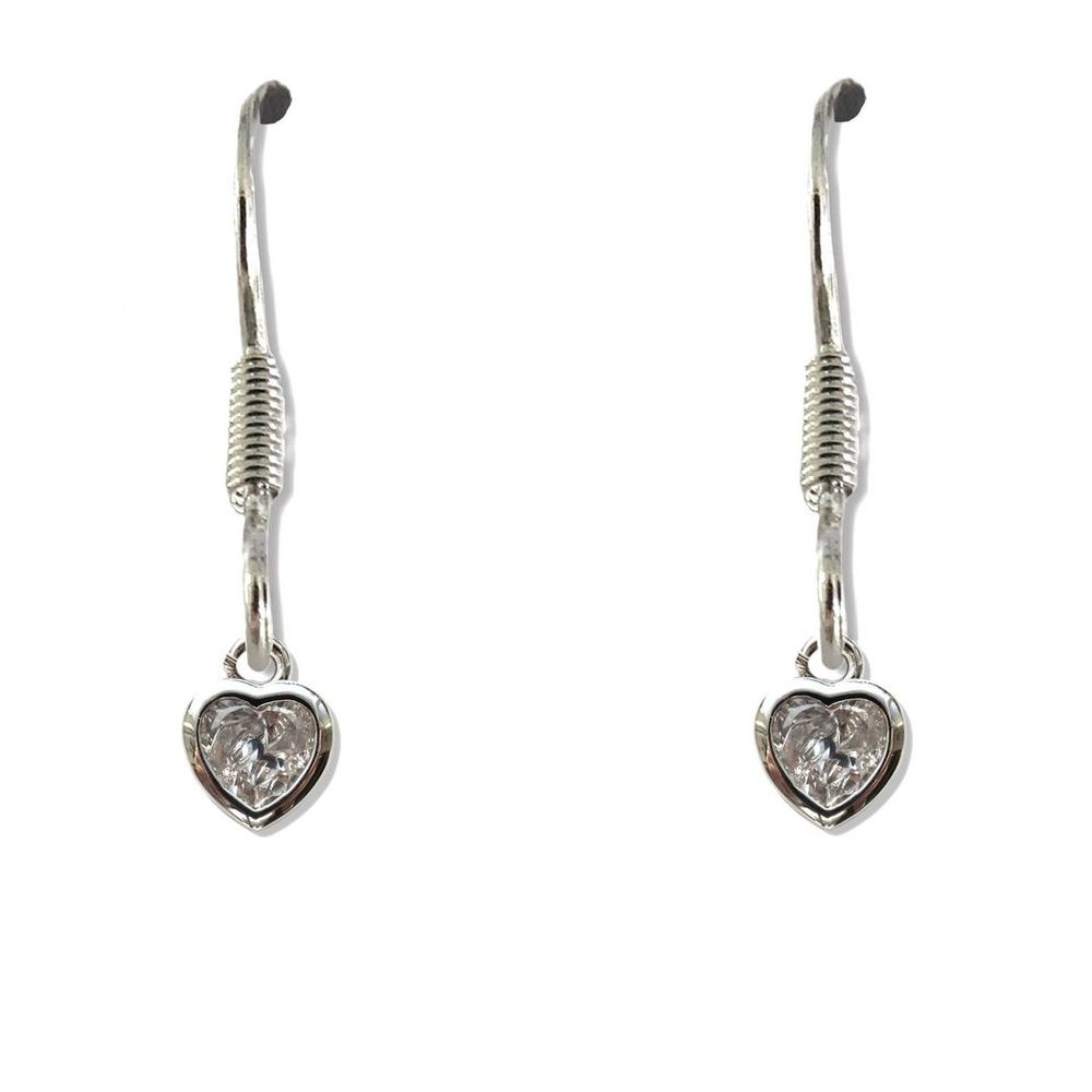 Cubic Zirconia Heart Drop Earrings - Ideal Birthday or Christmas Gift
