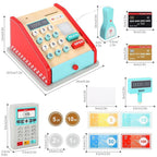 Wooden Cash Register-Red & Mint: Realistic Accessories, Authentic Game Experience