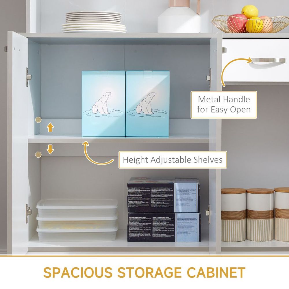Freestanding Kitchen Cupboard, Storage Cabinet with Doors, Drawer