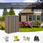 Steel Garden Shed Brown - Lockable Door - Weather-resistant - Outdoor Storage Solution