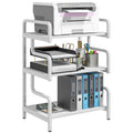 3-Tier Storage Shelf, Metal Shelves for Storage for Home Office, White in White