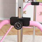 Adjustable Height Foldable Kids Gymnastics Bar with Non-Slip Mats, Pink