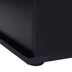 Wooden Storage Box Clothes Toy Chest Bench Seat Ottoman Bedding Blanket Trunk Container with Lid - Black