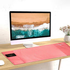 Multifunctional Pink Office Desk Mouse Mat: Eco-friendly, PVC+DS Material - Calendar, Phone Holder & More
