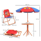 Cowboy-Themed Kids Bistro Table & Chair Set - Adjustable Parasol - Quality