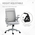 Mesh Office Chair Home Swivel Task Chair w/ Lumbar Support, Arm, Grey