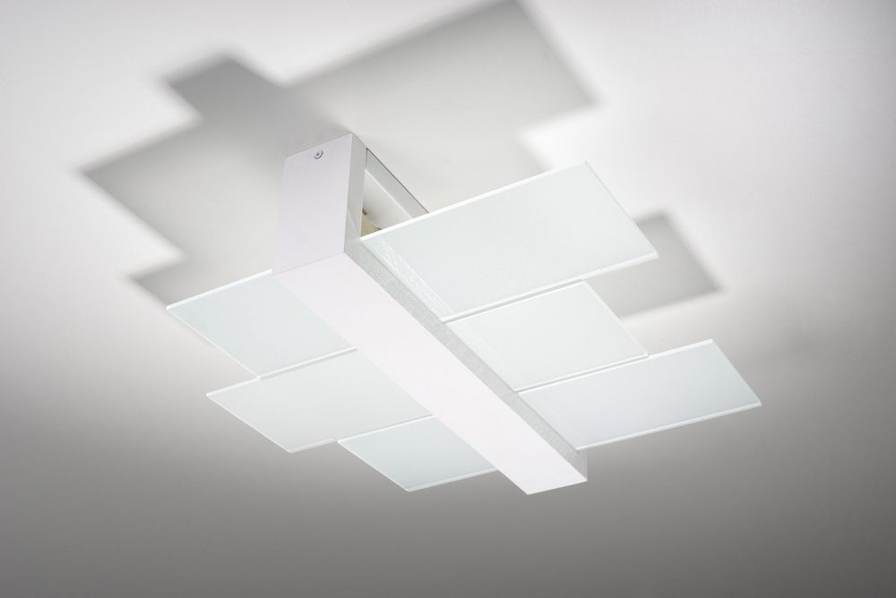 Ceiling Lamp FENIKS 2: White Wood/Glass Modern E27 - Loft Design, Scandinavian & Ultra-Modern