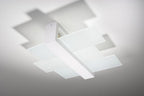 Ceiling Lamp FENIKS 2: White Wood/Glass Modern E27 - Loft Design, Scandinavian & Ultra-Modern