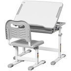 Adjustable Tiltable Kids Desk & Chair Set w/ Drawer, Pen Slot, Hook