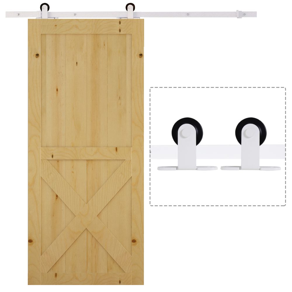 Steel Sliding Door Track Kit - 6ft, White