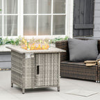 Gas Fire Pit Table - Rain Cover, Windscreen & Lava Stone - 50,000 BTU