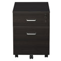 2-Drawer Locking Office Filing Cabinet w/ 5 Wheels Rolling Storage Hanging Legal Letter Files Cupboard Home Organisation Black Wood Grain