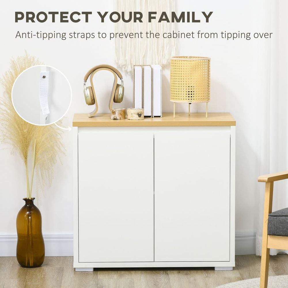 Sideboard Living Room Cabinet with Double Door Cabinet Adjustable Shelf