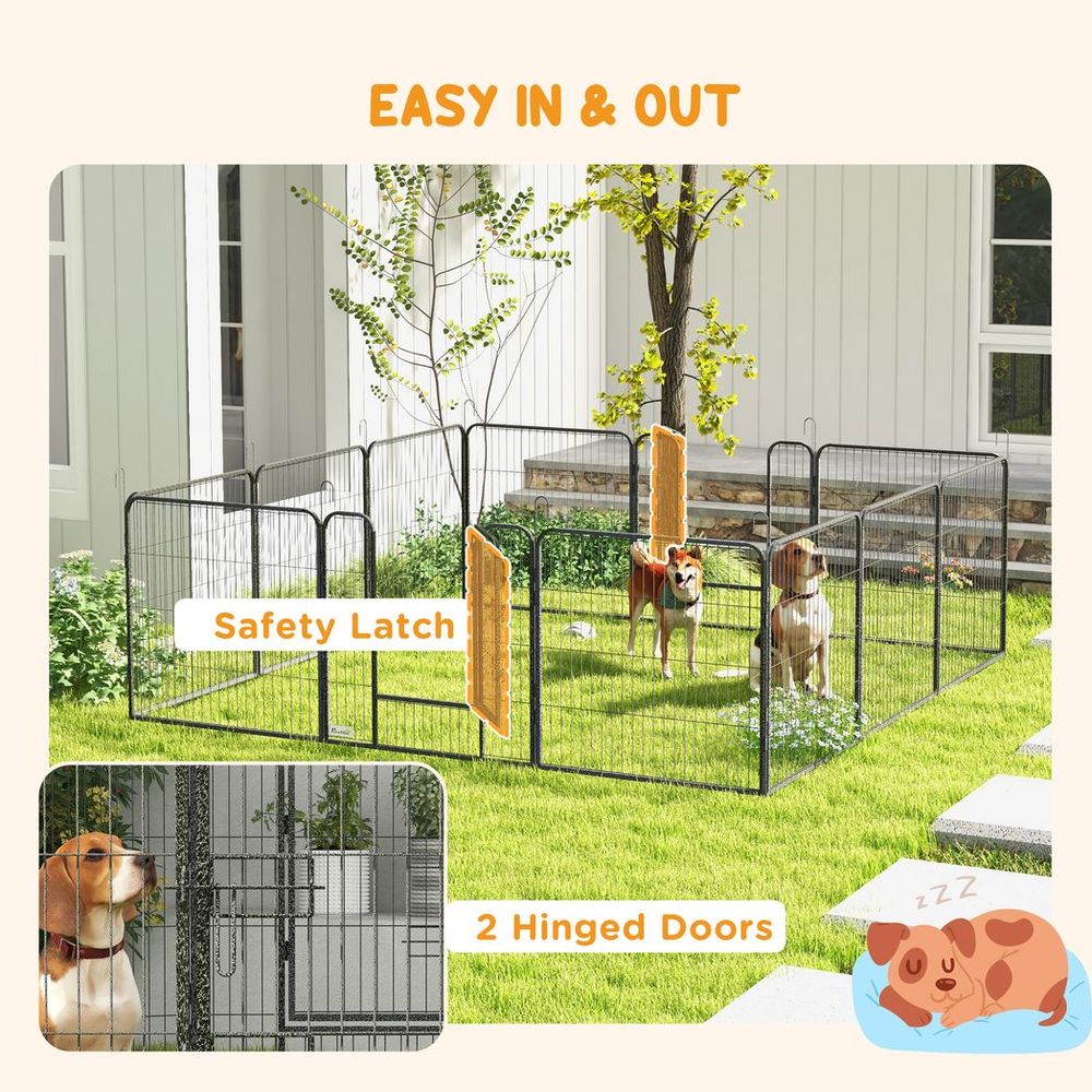 Heavy Duty Puppy Play Pen - 12 Panels, Indoor & Outdoor Use