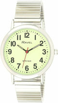 Mens Glow in The Dark Luminous Dial Watch - Stainless Steel Expander Bracelet R.GLEX.01