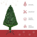 Pre-Lit Fibre Optic Artificial Christmas Tree Topper Multi-Colour 4ft