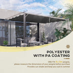 Pergola Shade Cover Replacement Canopy for 4 x 3(m) Pergola, Grey