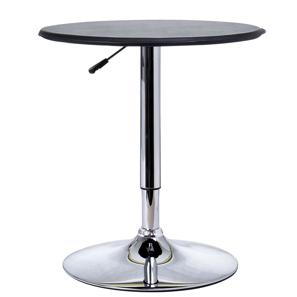 Chrome Steel Adjustable Round Bar Table, Stylish, and Versatile - Addition to Any Room!