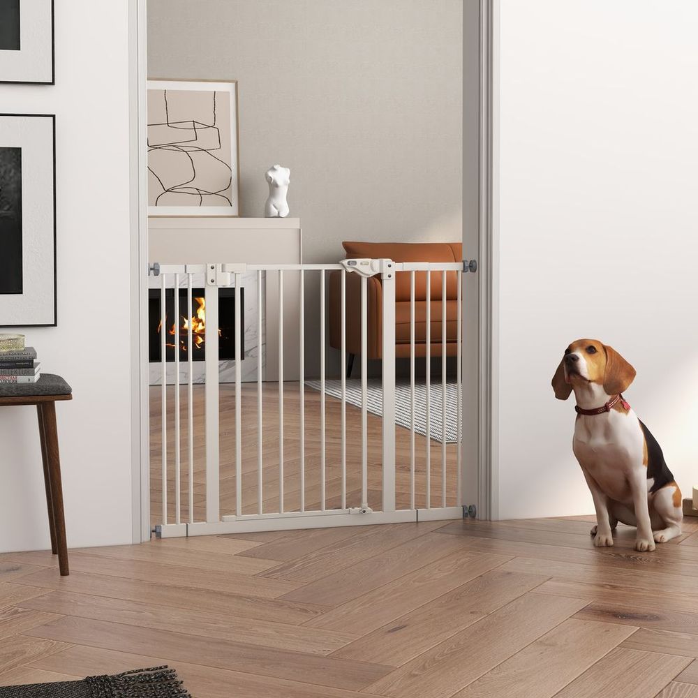 Adjustable Safety Gate - Keep Pets Secure w/ 2 Extensions & Screws
