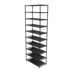 10 Tier Stackable Shoe Rack Storage Shelves - Stainless Steel Frame Holds 50 Pairs Of Shoes