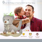 Kids Rocking Bear Plush Ride On - Safe & Secure