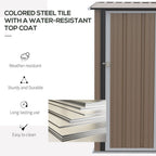 Steel Garden Shed Brown - Lockable Door - Weather-resistant - Outdoor Storage Solution