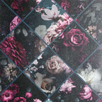 Exquisite Floral Collage - Plum & Teal