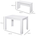 Modern White Particle Board Dining Set - Table & Benches - Compact - for Home & Small Businesses