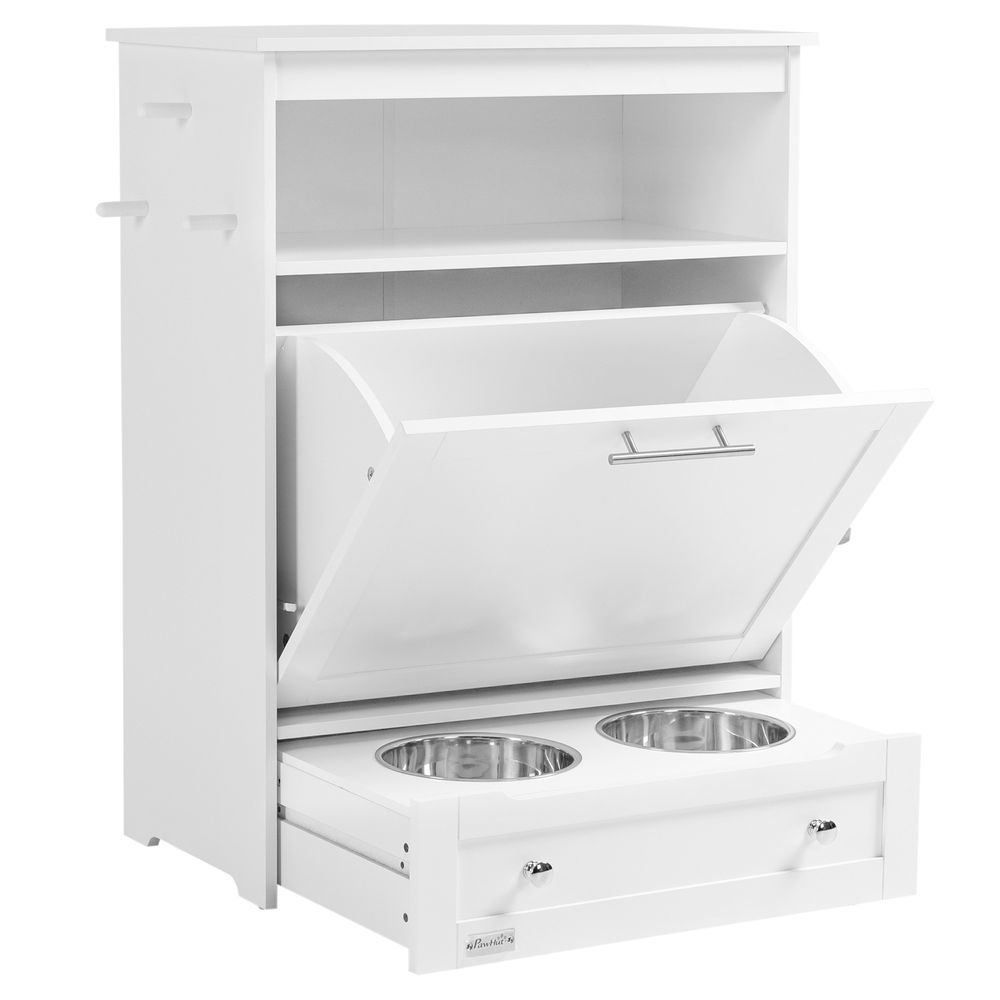 Pet Feeder Station Dog and Cat Food Storage Feeding Station Food Cabinet