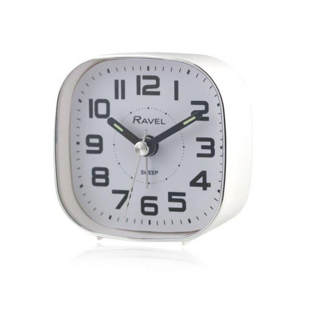 Petite Bedside Quartz Alarm Clock - White.4