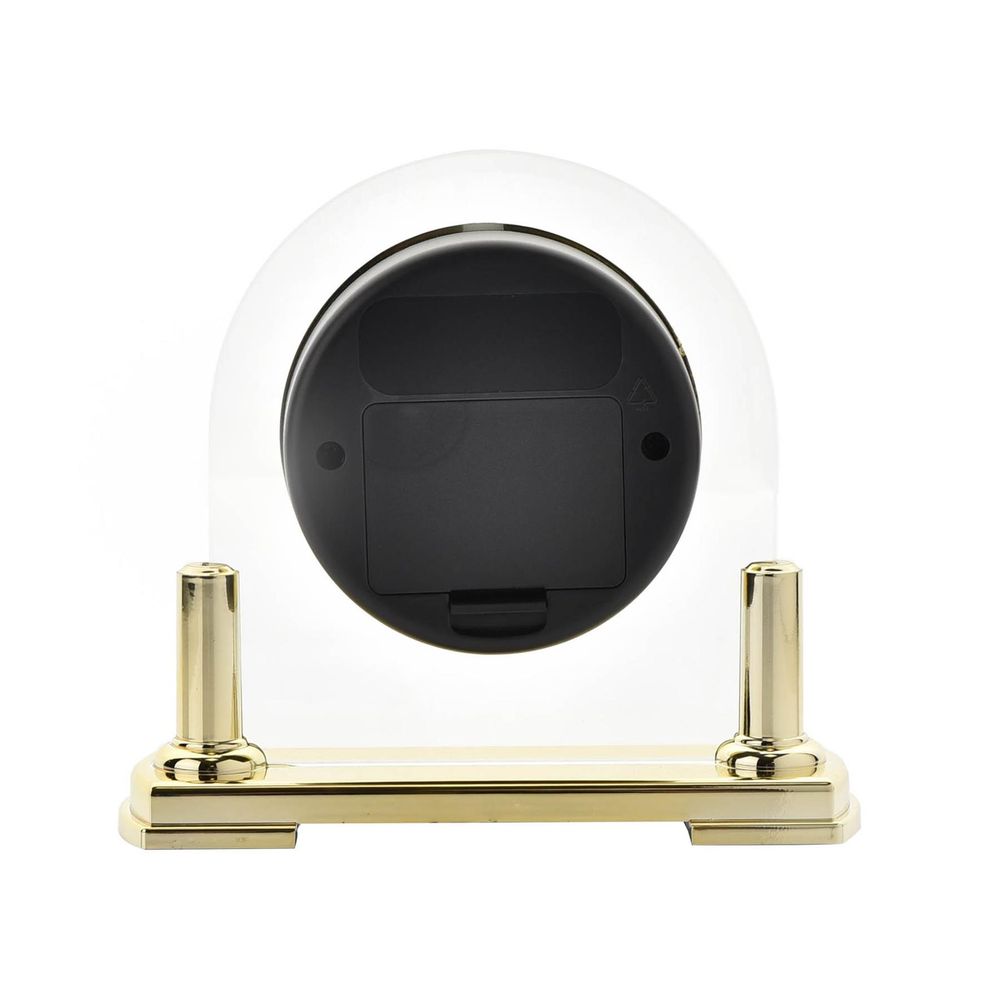 Wm.Widdop Glass Mantel Clock - 2 Tone Dial - Gold Stand