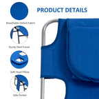 Portable Beach Chaise Lounge - Reclining, Adjustable, Blue - !