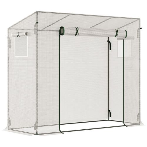 Walk-in Garden Greenhouse - Steel Frame, Roll Up Door, Weatherproof, Portable - 200x76x168cm